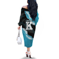 Personalized Kapolei Hawaii High School Family Matching Off The Shoulder Long Sleeve Dress and Hawaiian Shirt Puakenikeni Lei Hawaiian Pattern - Polynesian Pride