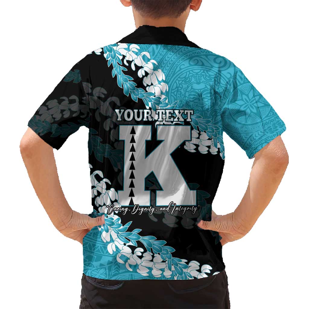 Personalized Kapolei Hawaii High School Family Matching Off Shoulder Maxi Dress and Hawaiian Shirt Puakenikeni Lei Hawaiian Pattern - Polynesian Pride