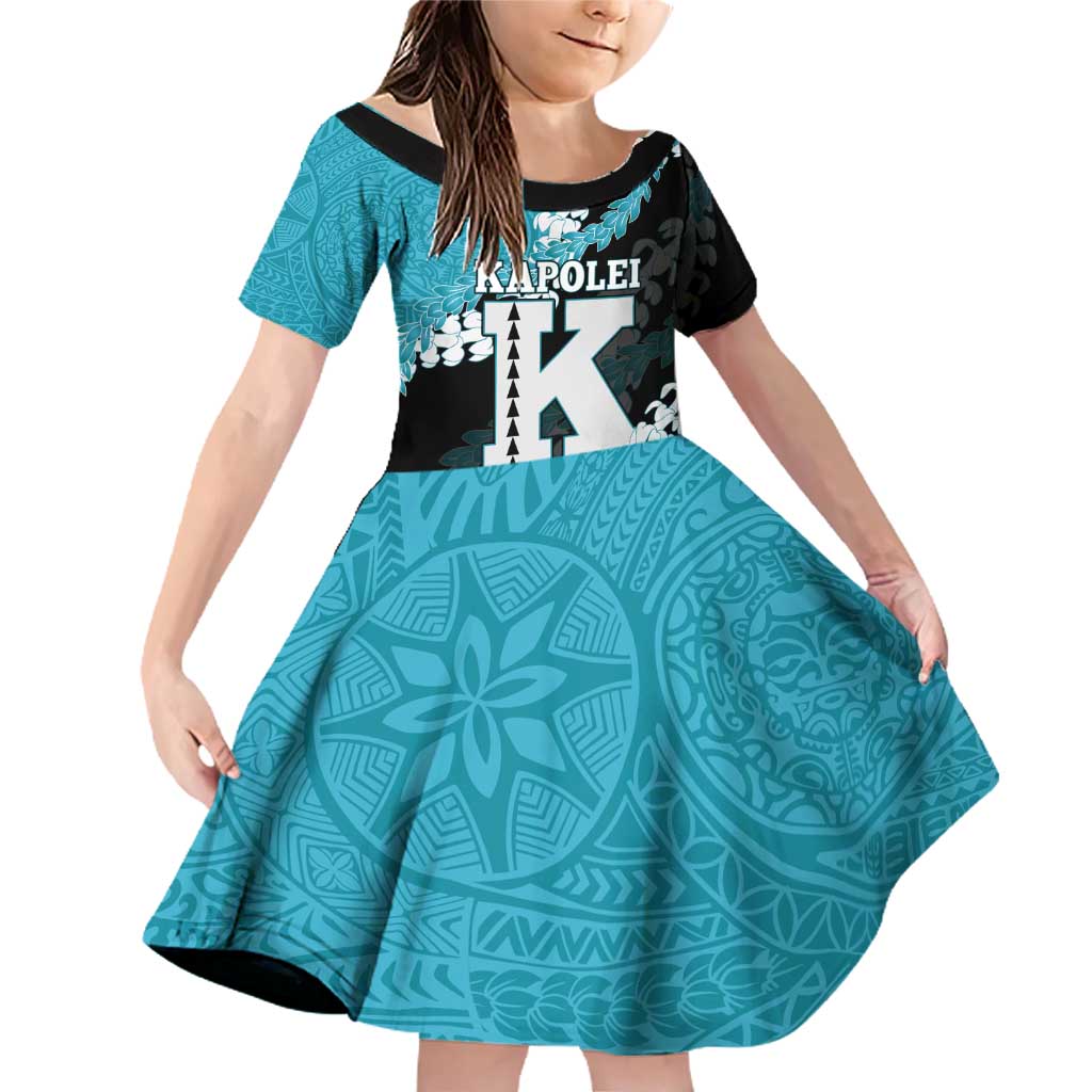 Personalized Kapolei Hawaii High School Family Matching Off Shoulder Short Dress and Hawaiian Shirt Puakenikeni Lei Hawaiian Pattern - Polynesian Pride
