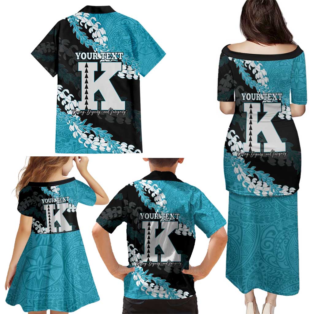 Personalized Kapolei Hawaii High School Family Matching Puletasi and Hawaiian Shirt Puakenikeni Lei Hawaiian Pattern - Polynesian Pride