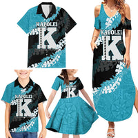 Personalized Kapolei Hawaii High School Family Matching Summer Maxi Dress and Hawaiian Shirt Puakenikeni Lei Hawaiian Pattern - Polynesian Pride
