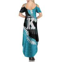 Personalized Kapolei Hawaii High School Family Matching Summer Maxi Dress and Hawaiian Shirt Puakenikeni Lei Hawaiian Pattern - Polynesian Pride