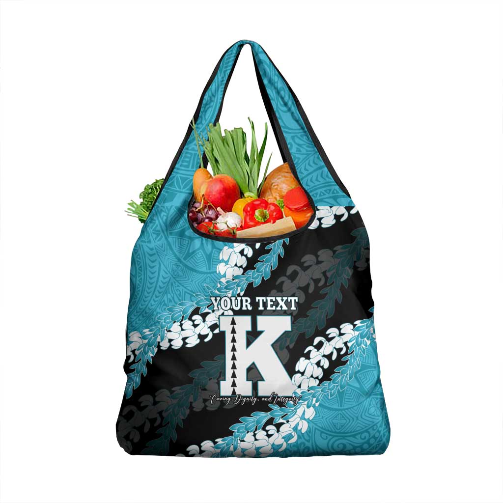 Personalized Kapolei Hawaii High School Grocery Bag Puakenikeni Lei Hawaiian Pattern - Polynesian Pride