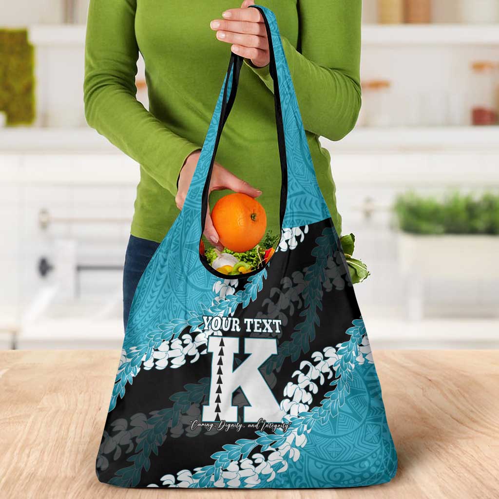 Personalized Kapolei Hawaii High School Grocery Bag Puakenikeni Lei Hawaiian Pattern - Polynesian Pride