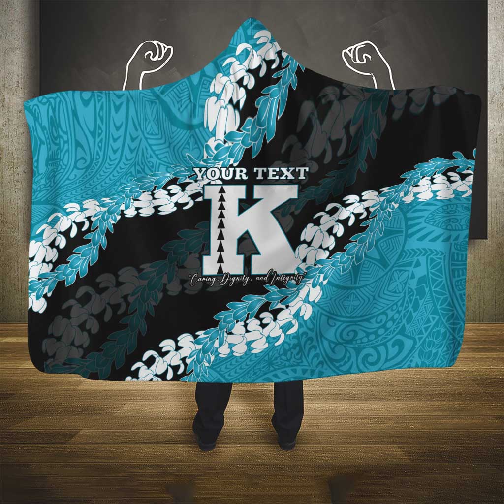 Personalized Kapolei Hawaii High School Hooded Blanket Puakenikeni Lei Hawaiian Pattern - Polynesian Pride