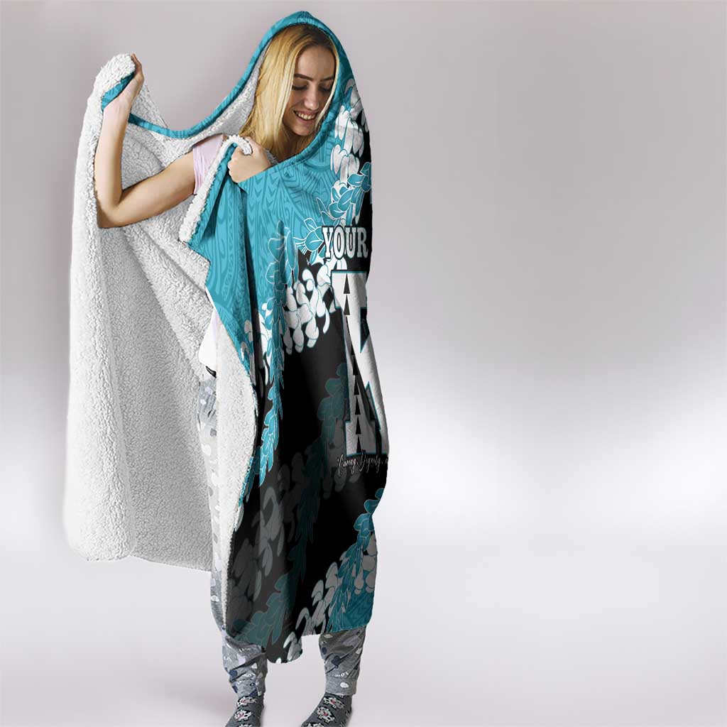 Personalized Kapolei Hawaii High School Hooded Blanket Puakenikeni Lei Hawaiian Pattern - Polynesian Pride