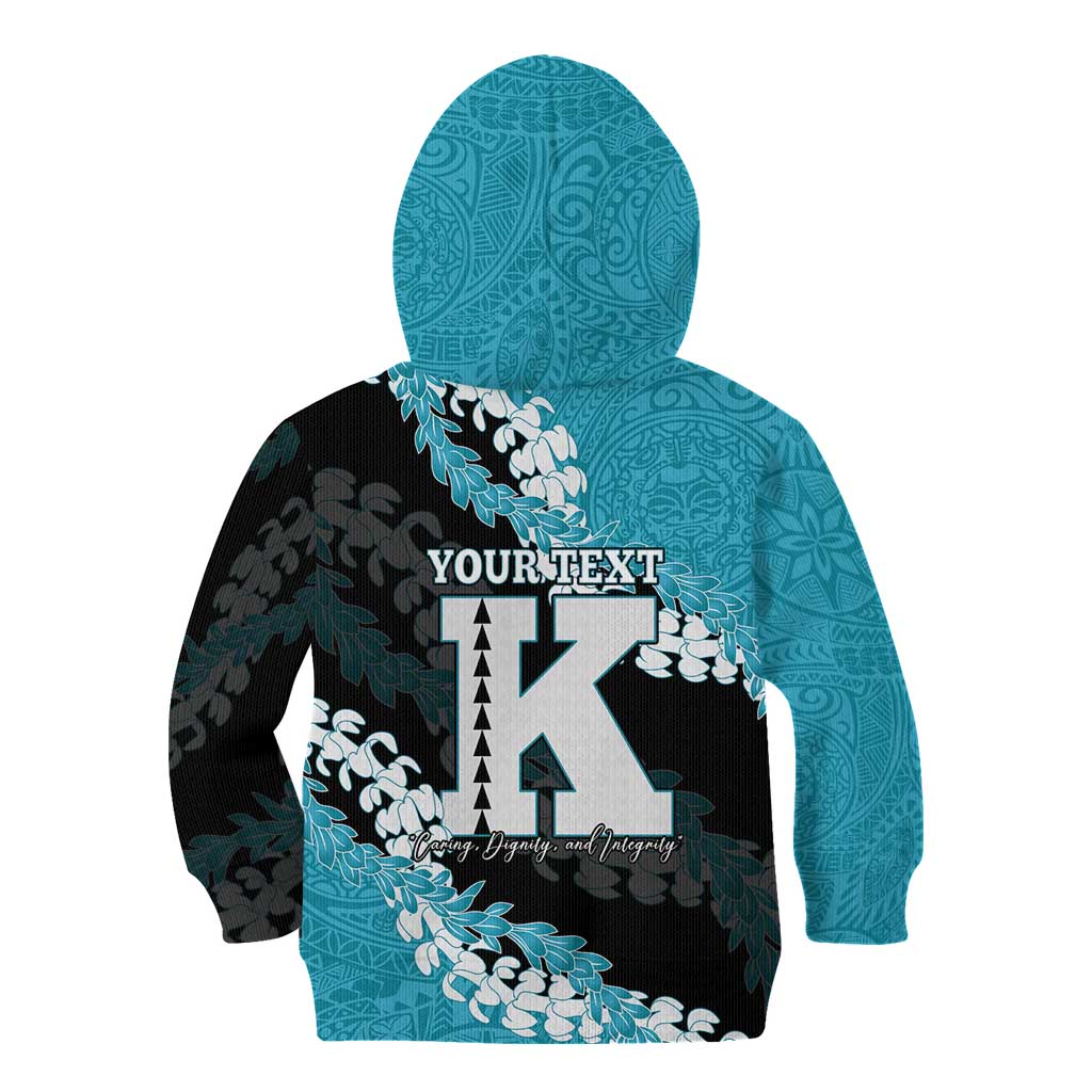 Personalized Kapolei Hawaii High School Kid Hoodie Puakenikeni Lei Hawaiian Pattern - Polynesian Pride