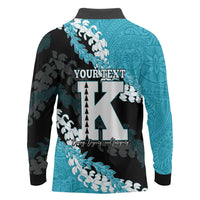 Personalized Kapolei Hawaii High School Long Sleeve Polo Shirt Puakenikeni Lei Hawaiian Pattern - Polynesian Pride