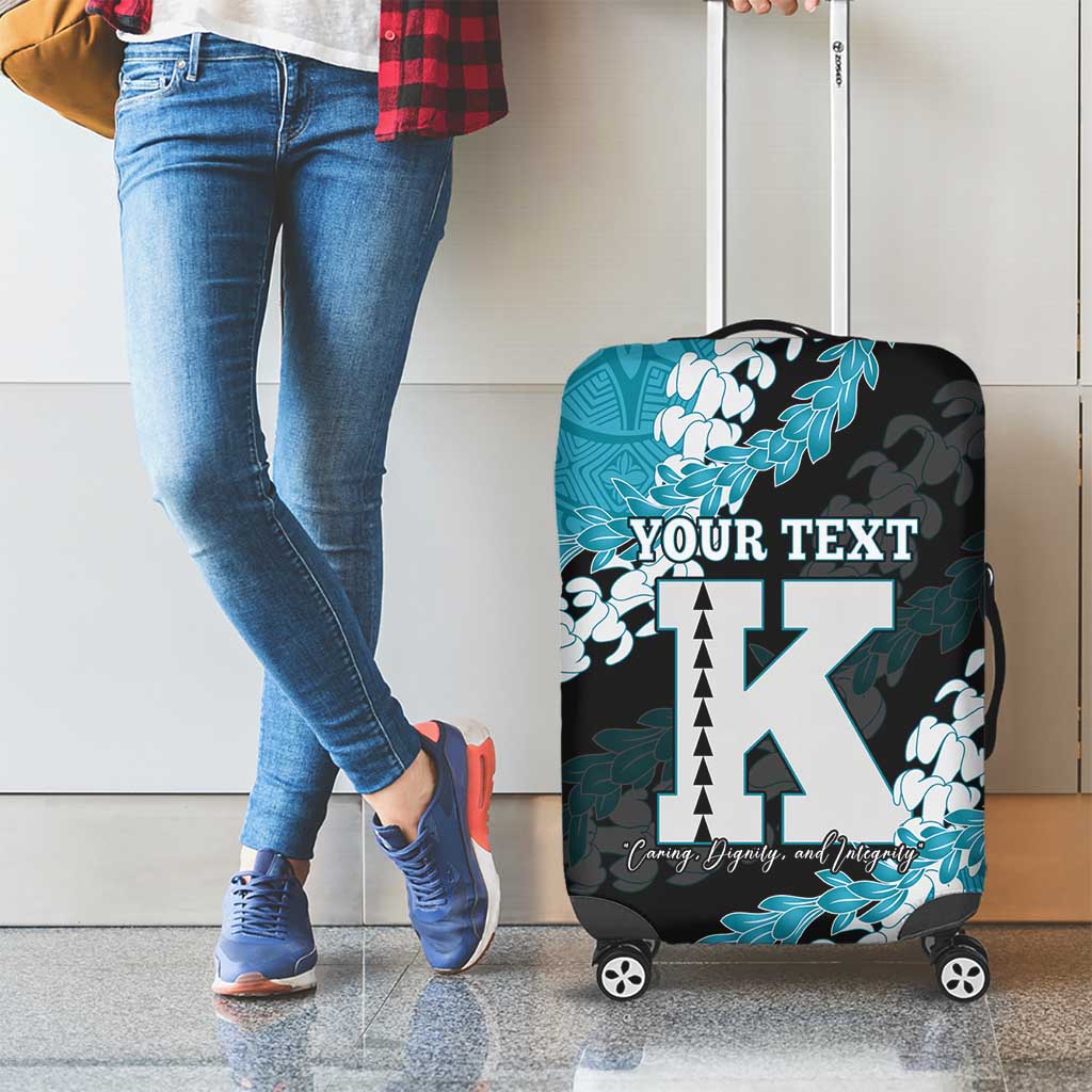 Personalized Kapolei Hawaii High School Luggage Cover Puakenikeni Lei Hawaiian Pattern - Polynesian Pride