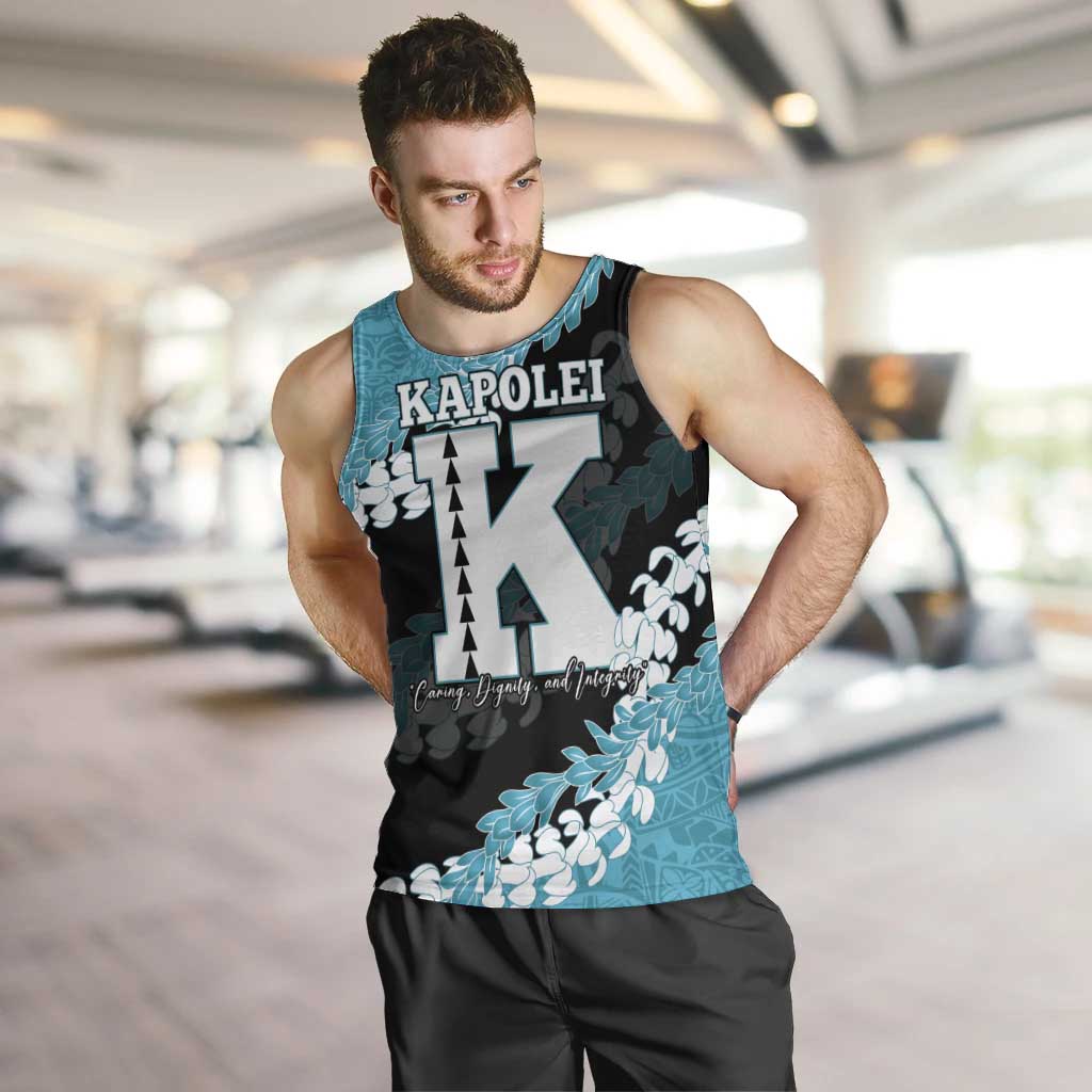 Personalized Kapolei Hawaii High School Men Tank Top Puakenikeni Lei Hawaiian Pattern - Polynesian Pride
