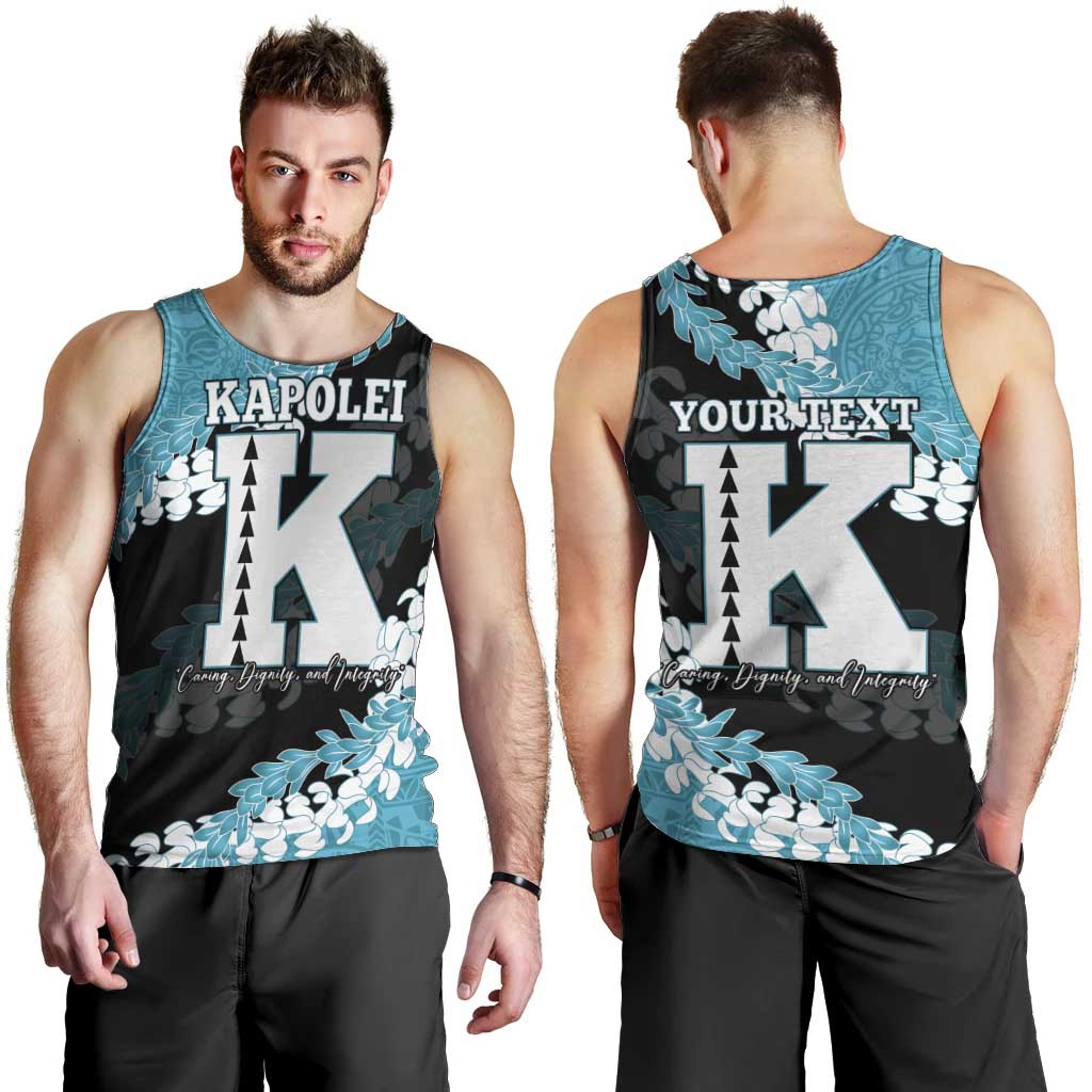 Personalized Kapolei Hawaii High School Men Tank Top Puakenikeni Lei Hawaiian Pattern - Polynesian Pride