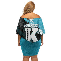 Personalized Kapolei Hawaii High School Off Shoulder Short Dress Puakenikeni Lei Hawaiian Pattern - Polynesian Pride
