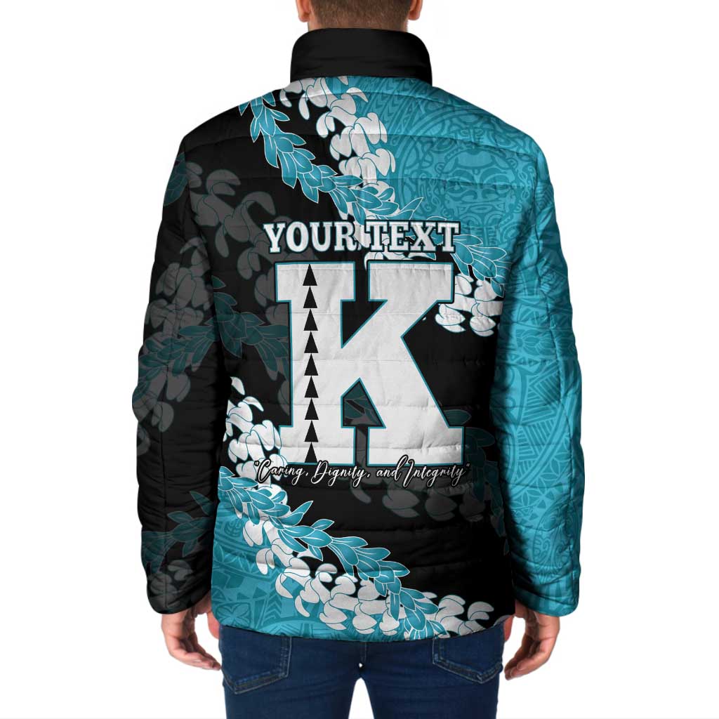 Personalized Kapolei Hawaii High School Padded Jacket Puakenikeni Lei Hawaiian Pattern - Polynesian Pride