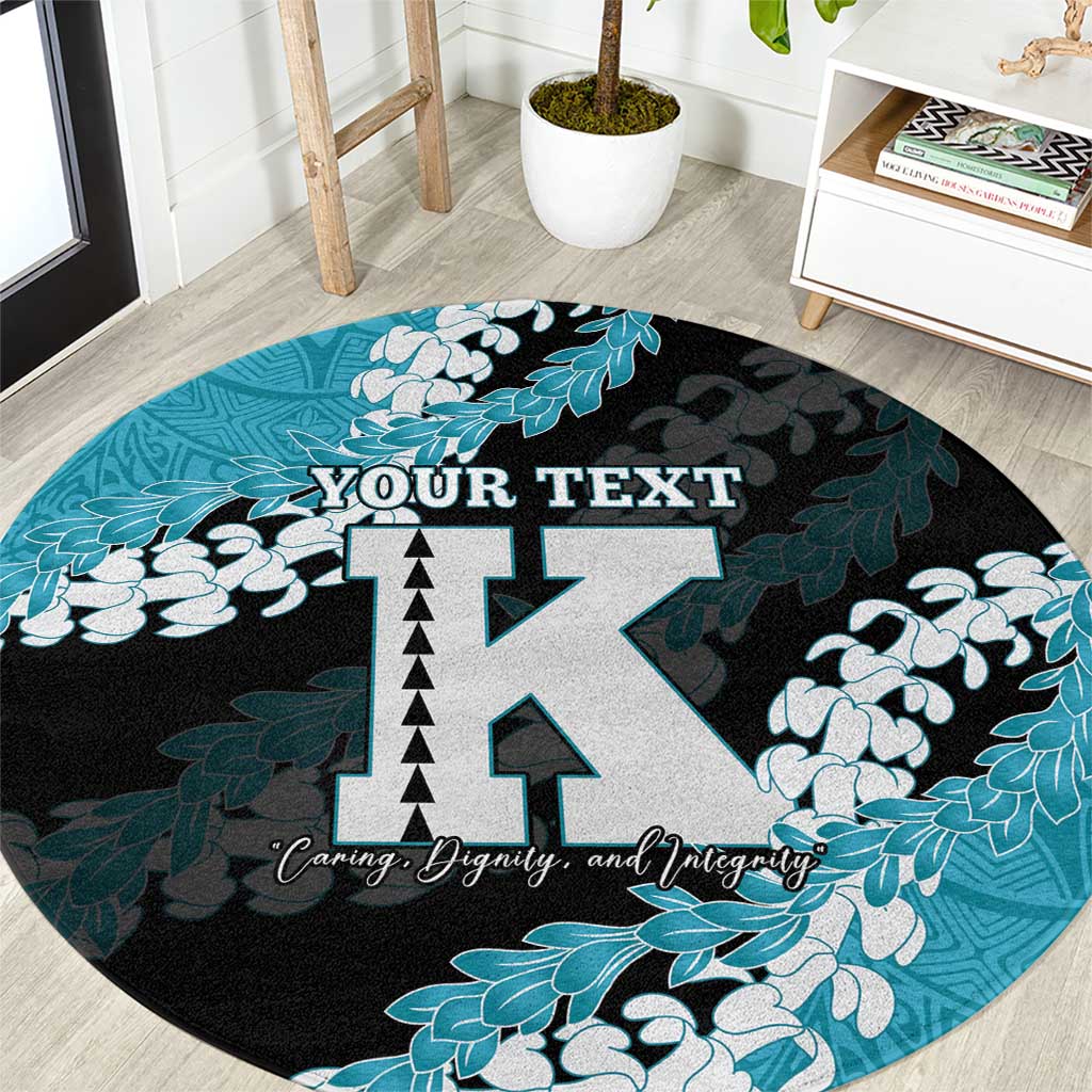 Personalized Kapolei Hawaii High School Round Carpet Puakenikeni Lei Hawaiian Pattern - Polynesian Pride