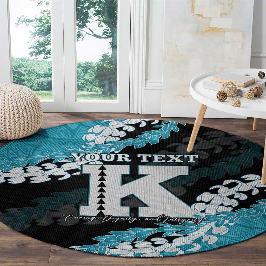 Personalized Kapolei Hawaii High School Round Carpet Puakenikeni Lei Hawaiian Pattern - Polynesian Pride