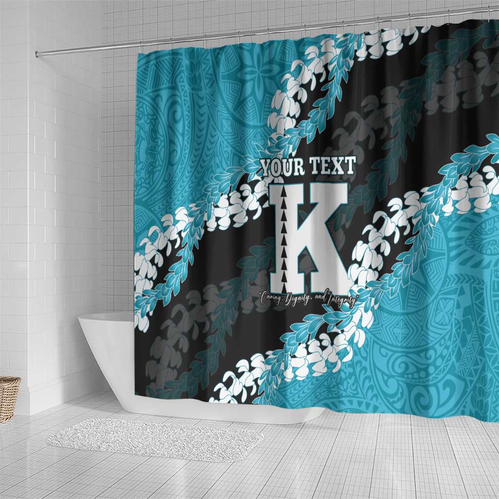 Personalized Kapolei Hawaii High School Shower Curtain Puakenikeni Lei Hawaiian Pattern - Polynesian Pride