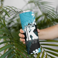 Personalized Kapolei Hawaii High School Skinny Tumbler Puakenikeni Lei Hawaiian Pattern - Polynesian Pride