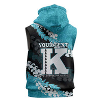 Personalized Kapolei Hawaii High School Sleeveless Zip Hoodie Puakenikeni Lei Hawaiian Pattern - Polynesian Pride