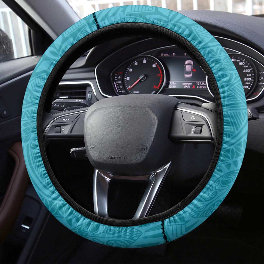 Kapolei Hawaii High School Steering Wheel Cover Puakenikeni Lei Hawaiian Pattern - Polynesian Pride