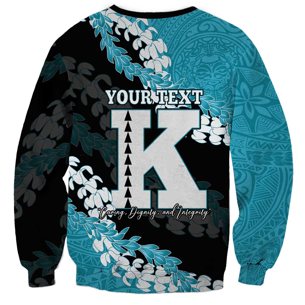 Personalized Kapolei Hawaii High School Sweatshirt Puakenikeni Lei Hawaiian Pattern - Polynesian Pride