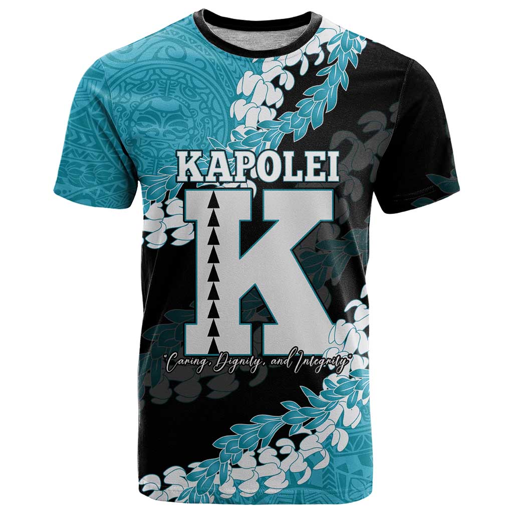 Personalized Kapolei Hawaii High School T Shirt Puakenikeni Lei Hawaiian Pattern - Polynesian Pride
