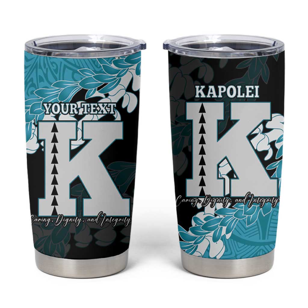 Personalized Kapolei Hawaii High School Tumbler Cup Puakenikeni Lei Hawaiian Pattern - Polynesian Pride