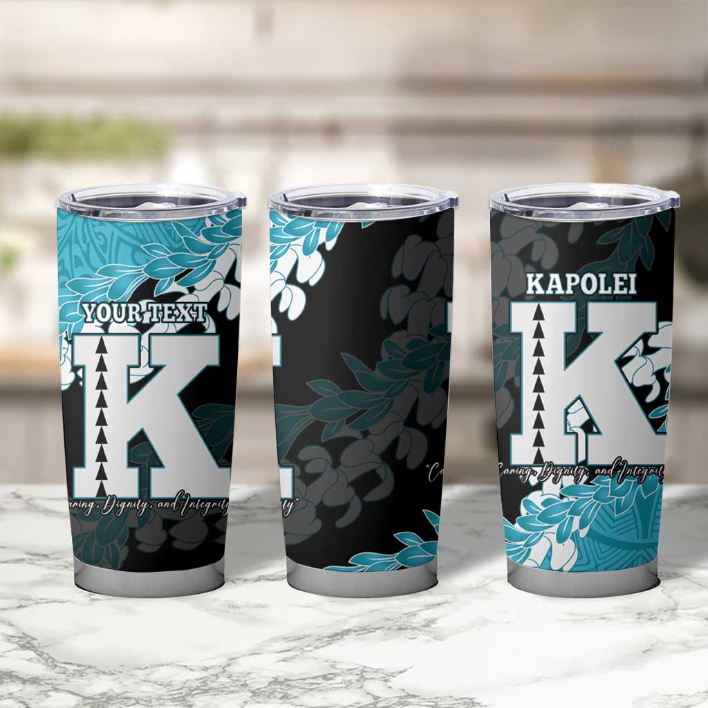 Personalized Kapolei Hawaii High School Tumbler Cup Puakenikeni Lei Hawaiian Pattern - Polynesian Pride