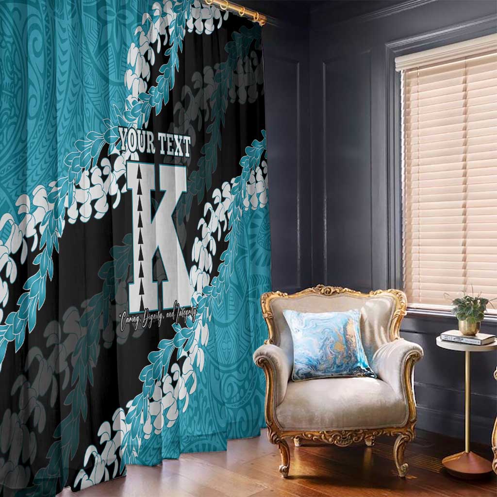 Personalized Kapolei Hawaii High School Window Curtain Puakenikeni Lei Hawaiian Pattern - Polynesian Pride