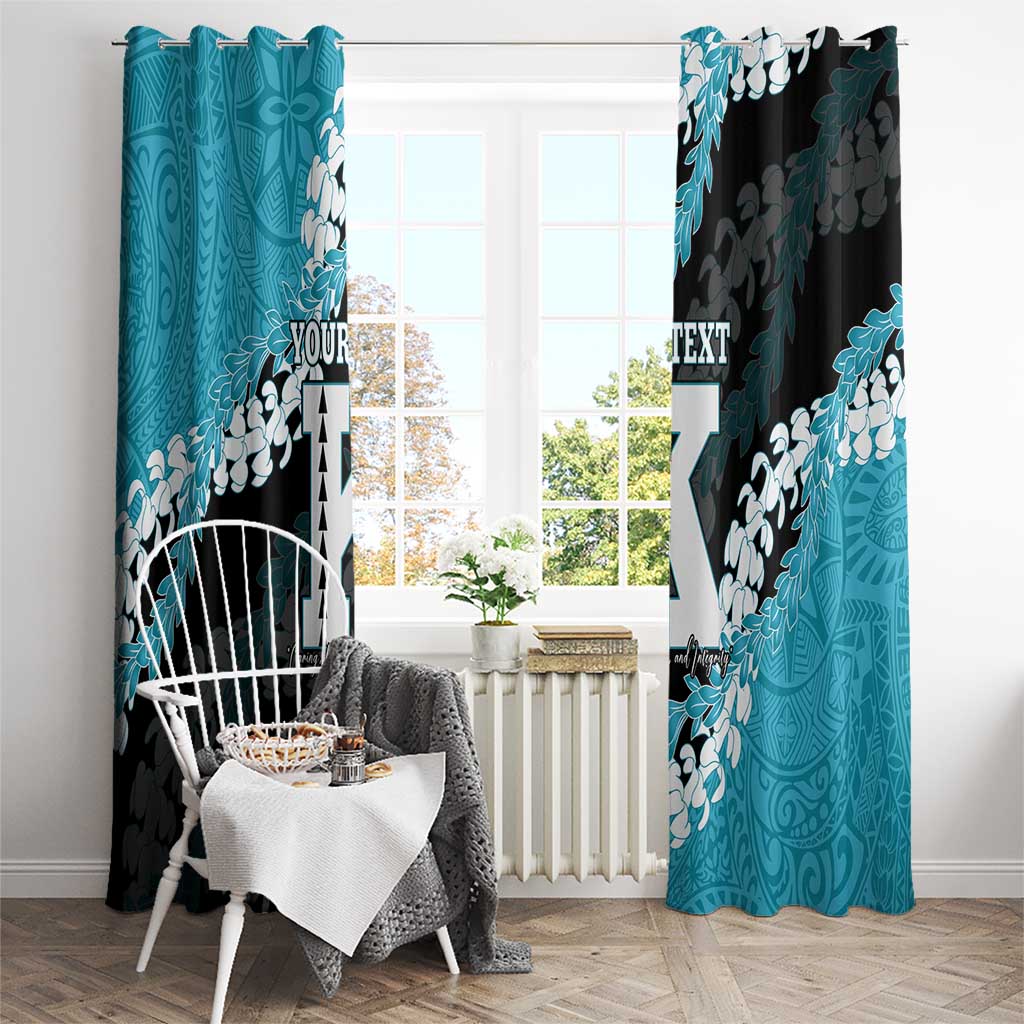 Personalized Kapolei Hawaii High School Window Curtain Puakenikeni Lei Hawaiian Pattern - Polynesian Pride