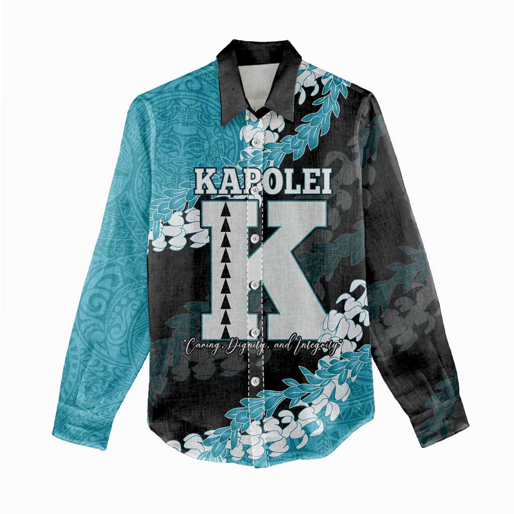 Personalized Kapolei Hawaii High School Women Casual Shirt Puakenikeni Lei Hawaiian Pattern - Polynesian Pride