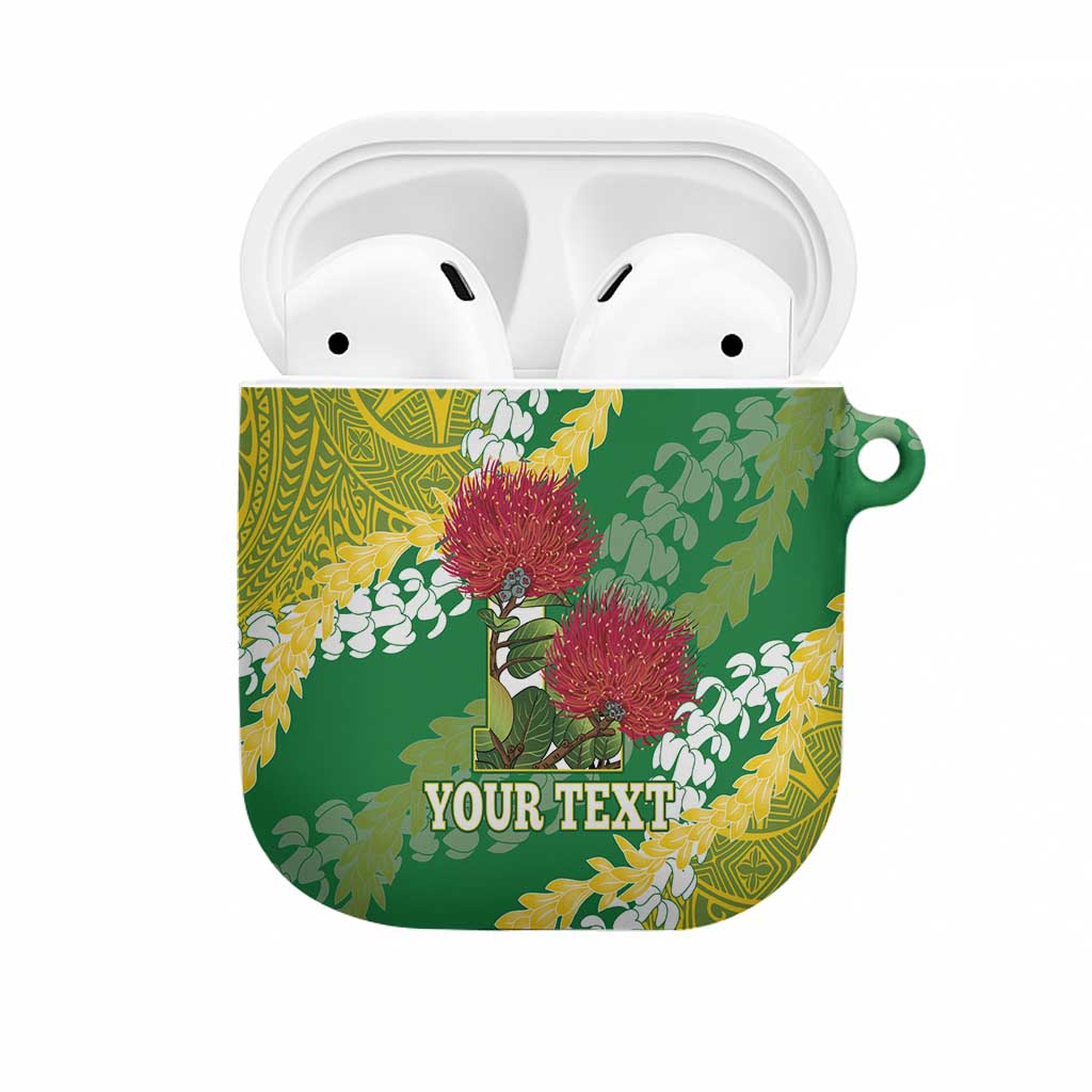 Personalized Leilehua Hawaii High School AirPods Case Puakenikeni Lei Hawaiian Pattern - Polynesian Pride