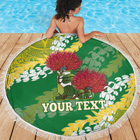Personalized Leilehua Hawaii High School Beach Blanket Puakenikeni Lei Hawaiian Pattern - Polynesian Pride