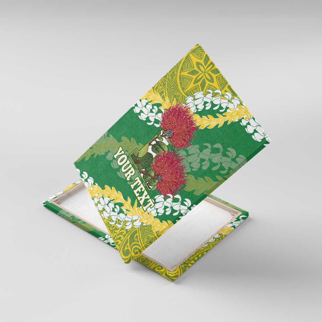 Personalized Leilehua Hawaii High School Canvas Wall Art Puakenikeni Lei Hawaiian Pattern - Polynesian Pride