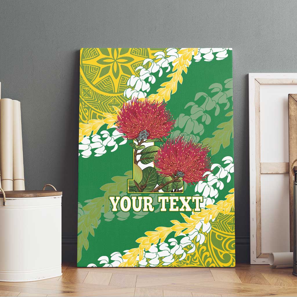 Personalized Leilehua Hawaii High School Canvas Wall Art Puakenikeni Lei Hawaiian Pattern - Polynesian Pride