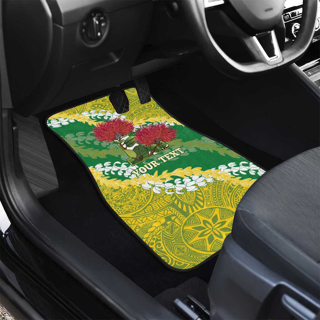 Personalized Leilehua Hawaii High School Car Mats Puakenikeni Lei Hawaiian Pattern - Polynesian Pride
