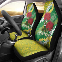 Personalized Leilehua Hawaii High School Car Seat Cover Puakenikeni Lei Hawaiian Pattern - Polynesian Pride