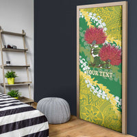 Personalized Leilehua Hawaii High School Door Cover Puakenikeni Lei Hawaiian Pattern - Polynesian Pride