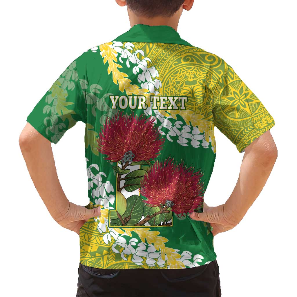 Personalized Leilehua Hawaii High School Family Matching Off Shoulder Short Dress and Hawaiian Shirt Puakenikeni Lei Hawaiian Pattern - Polynesian Pride
