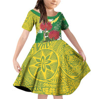 Personalized Leilehua Hawaii High School Family Matching Off Shoulder Short Dress and Hawaiian Shirt Puakenikeni Lei Hawaiian Pattern - Polynesian Pride