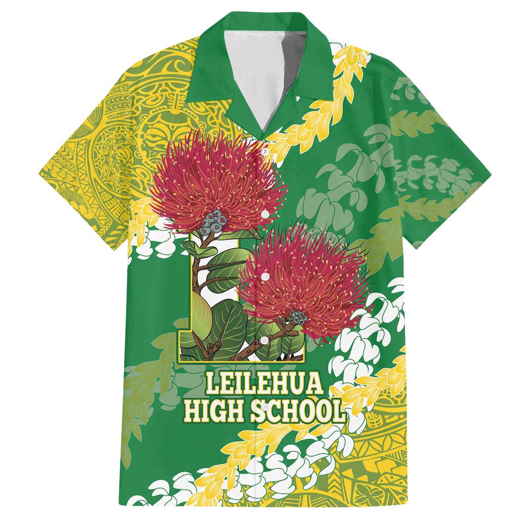 Personalized Leilehua Hawaii High School Family Matching Puletasi and Hawaiian Shirt Puakenikeni Lei Hawaiian Pattern - Polynesian Pride
