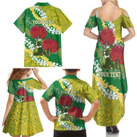 Personalized Leilehua Hawaii High School Family Matching Summer Maxi Dress and Hawaiian Shirt Puakenikeni Lei Hawaiian Pattern - Polynesian Pride