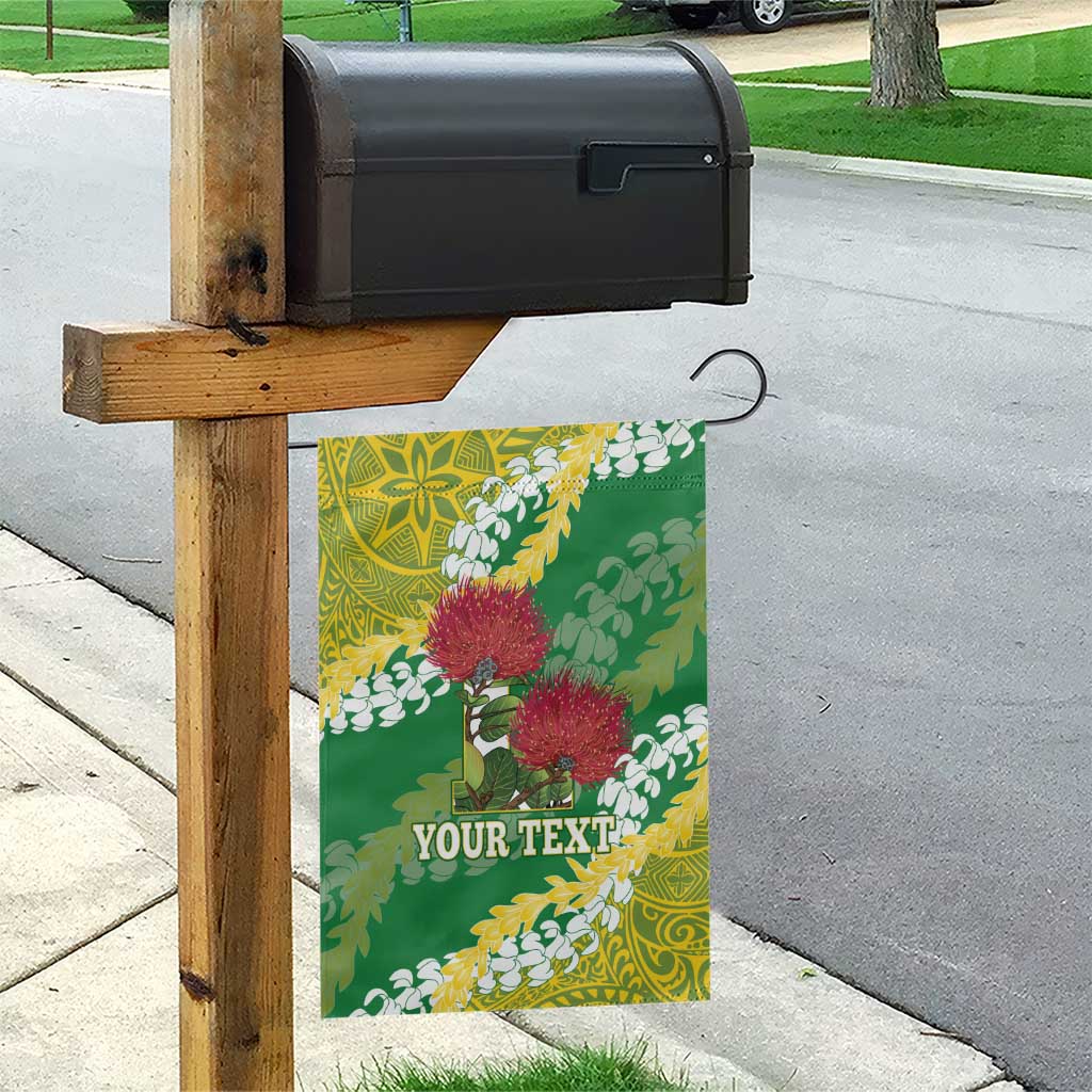 Personalized Leilehua Hawaii High School Garden Flag Puakenikeni Lei Hawaiian Pattern - Polynesian Pride