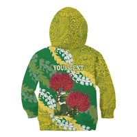 Personalized Leilehua Hawaii High School Kid Hoodie Puakenikeni Lei Hawaiian Pattern - Polynesian Pride