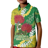 Personalized Leilehua Hawaii High School Kid Polo Shirt Puakenikeni Lei Hawaiian Pattern - Polynesian Pride