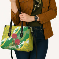 Personalized Leilehua Hawaii High School Leather Bag Puakenikeni Lei Hawaiian Pattern - Polynesian Pride