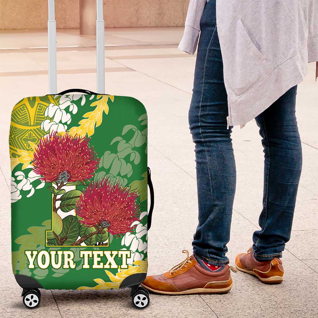 Personalized Leilehua Hawaii High School Luggage Cover Puakenikeni Lei Hawaiian Pattern - Polynesian Pride