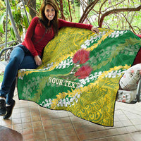 Personalized Leilehua Hawaii High School Quilt Puakenikeni Lei Hawaiian Pattern - Polynesian Pride
