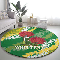 Personalized Leilehua Hawaii High School Round Carpet Puakenikeni Lei Hawaiian Pattern - Polynesian Pride