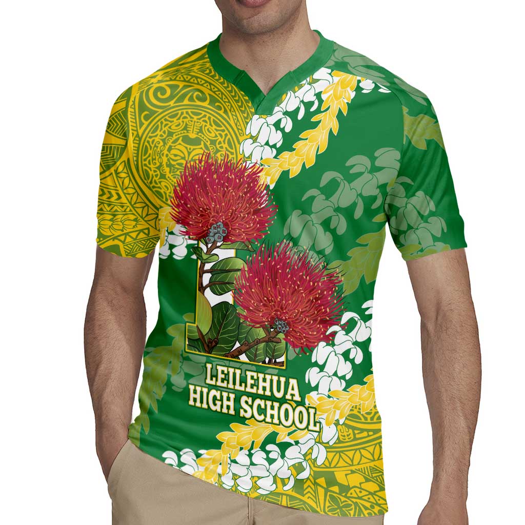 Personalized Leilehua Hawaii High School Rugby Jersey Puakenikeni Lei Hawaiian Pattern - Polynesian Pride