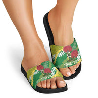 Personalized Leilehua Hawaii High School Slide Sandals Puakenikeni Lei Hawaiian Pattern - Polynesian Pride